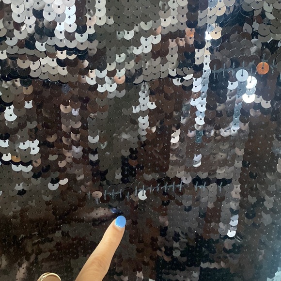 Banana Republic Black Sequins Clubbing Sheath Mini Dress Dress - 6P - Picture 6 of 9